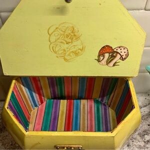 One of a Kind, Vintage Decoupage Mushroom Purse Cottagecore